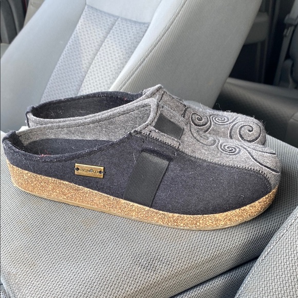 Haflinger Gray and Black Slip-On Clogs - Picture 3 of 5